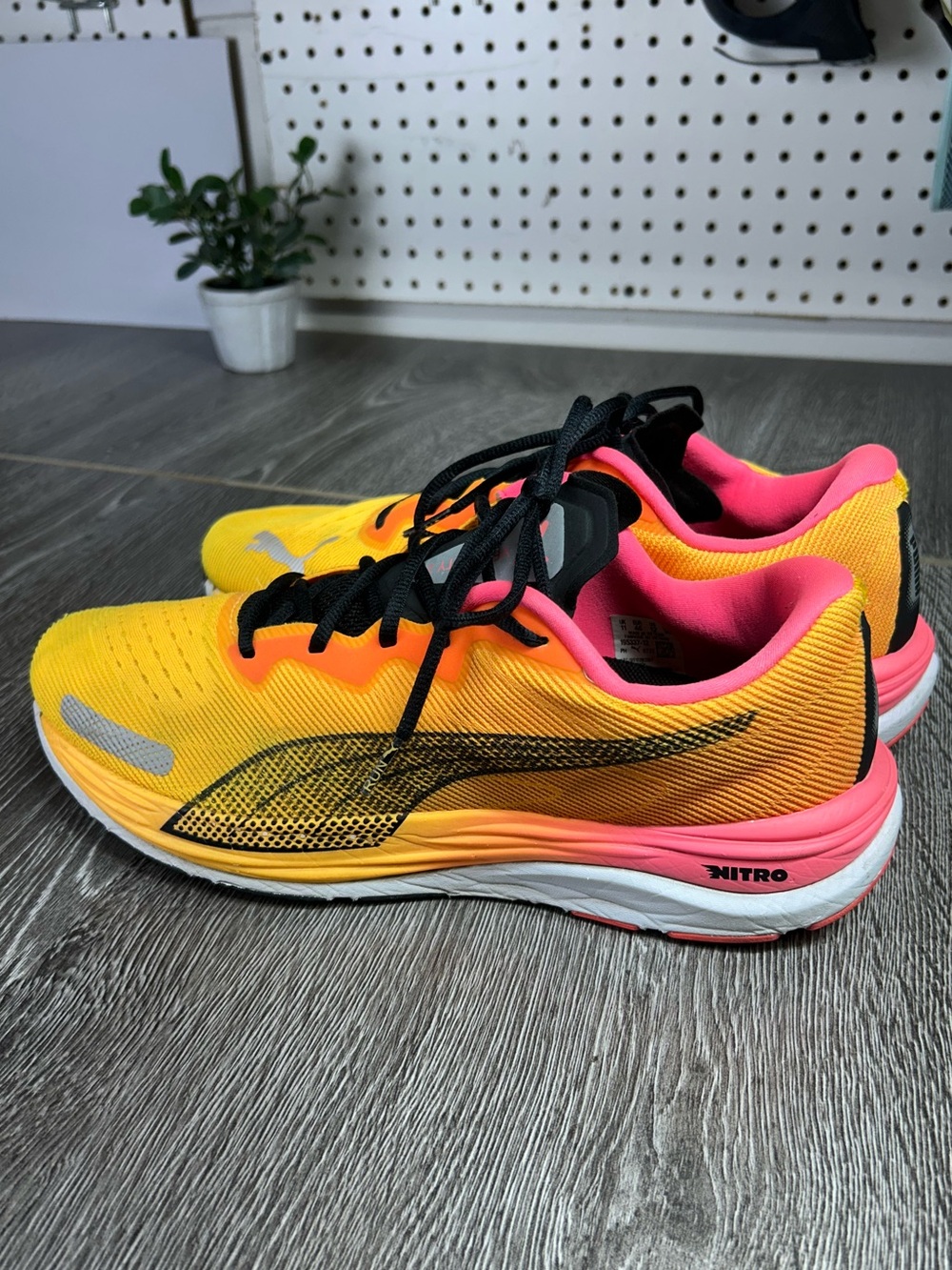 Puma men’s velocity nitro 2 running sneakers Yellow and Pink Size 12